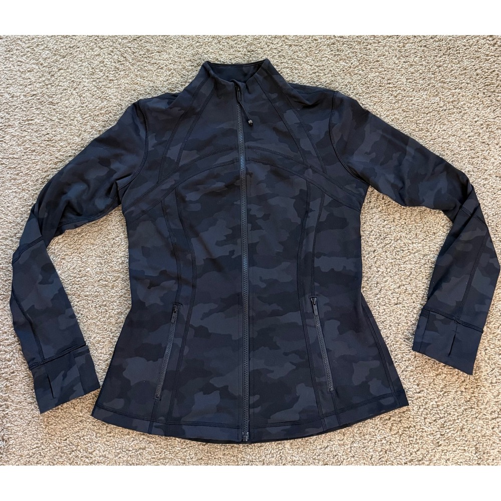 Lululemon Define Jacket Heritage 365 Camo Deep Coal Multi Size 12 Full Zip